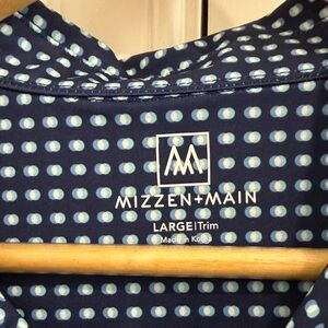 Mizzen+Main Navy and White Patterned Polo